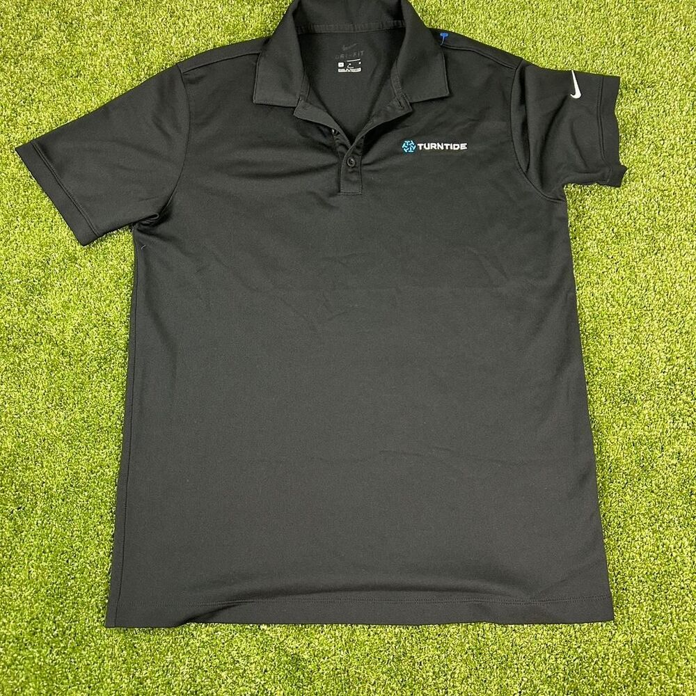Nike Men's Black and Grey Polo-shirts